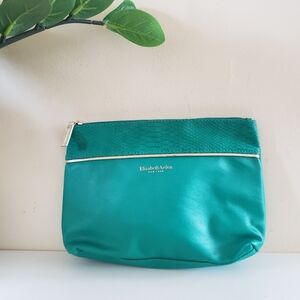Vintage Elizabeth Arden NY PVC Embossed Emerald Green Cosmetic Bag O/S